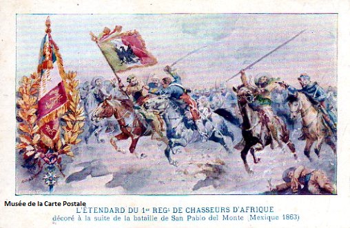 Carte postale ancienne représentant une bataille militaire.