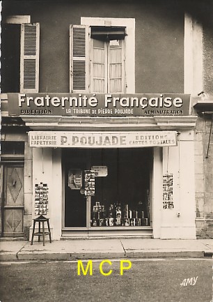 Carte postale représentant la boutique de l'éditeur Pierre Poujade.