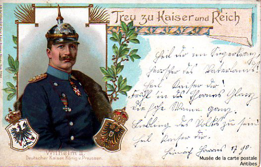Carte postale politique allemande représentant Guillaume II.