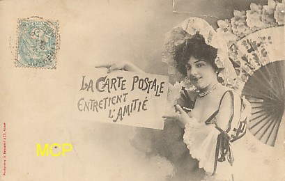 Carte postale ancienne de Bergeret, illustrant l'amitié vers les sites cartophiles.