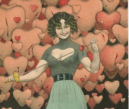 Carte postale représentant des coeurs, pour illustrer la valeur sentimentale des cartes postales.