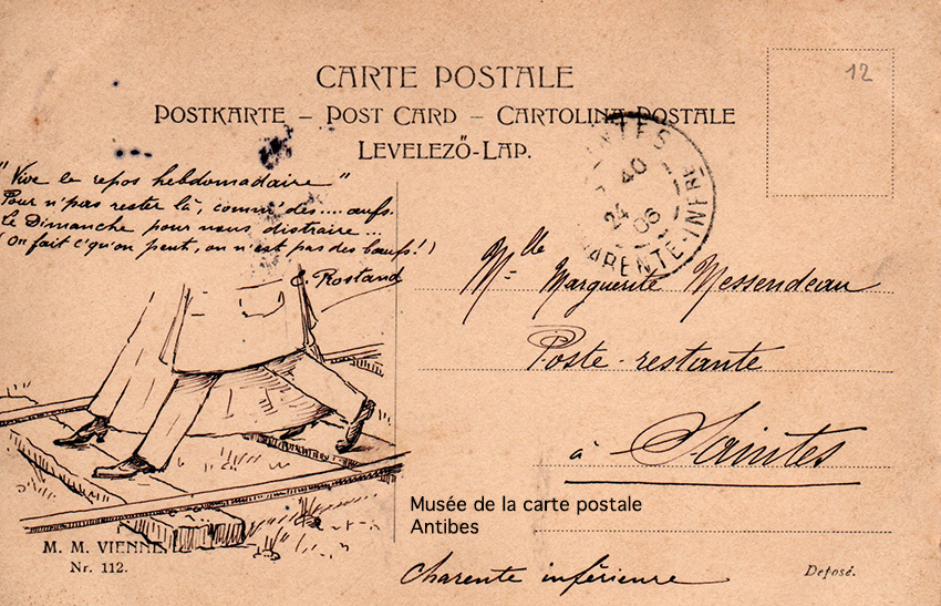 Carte postale ancienne avec autographe d'Edmond Rostand.
