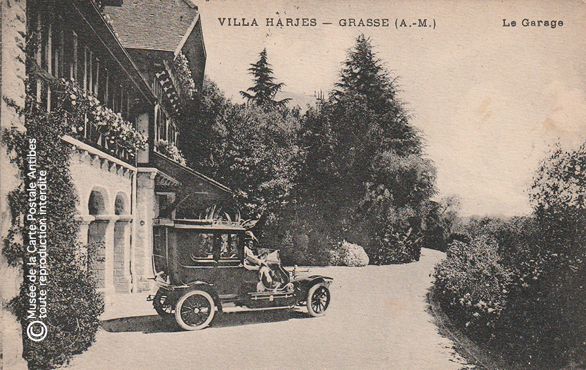 Carte postale ancienne montrant la villa Harjes à Grasse.