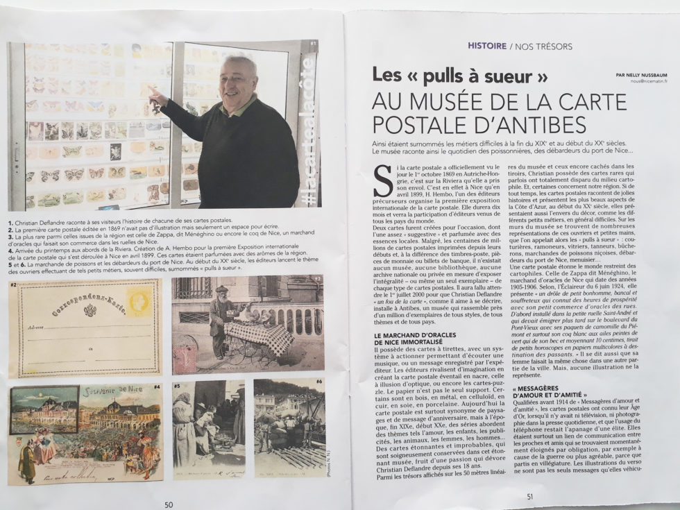 Article dans Nous supplément Nice Matin du 19/01/2019 sur le Musée de la Carte Postale à Antibes.