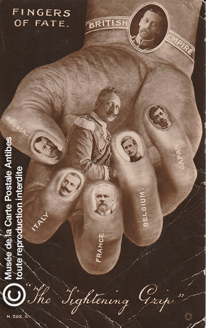 Carte postale d'une main fingers fate.
