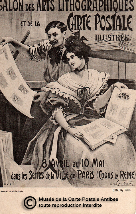 Affiche Salon des Arts Lithographiques et de la Carte Postale illustrée 1904.